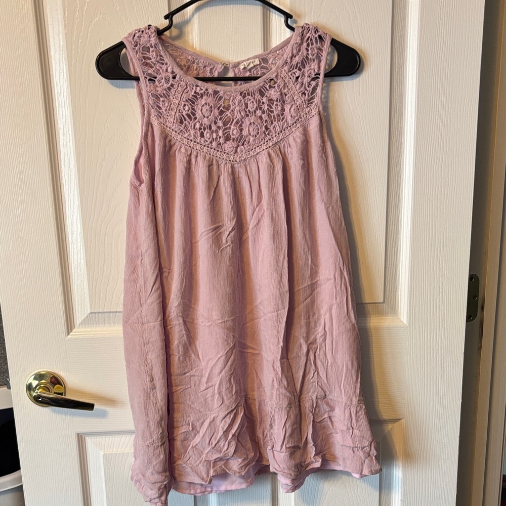 Lace-Neck Mini Dress